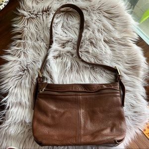 SAS Brown Leather Shoulder Bag